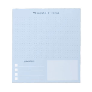 Blauw Brain Dump Notitieblok, Retro Writer estheti Notitieblok