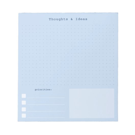 Blauw Brain Dump Notitieblok, Retro Writer estheti Notitieblok (Voorkant)