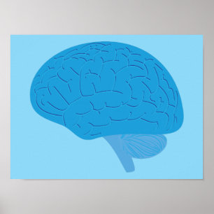 Blauw Brein Poster
