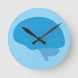 Blauw Brein Ronde Klok