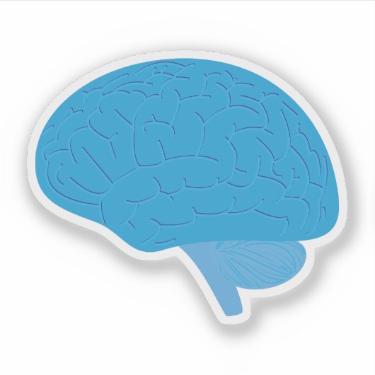 Blauw Brein Sticker (Voorkant)