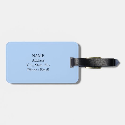 Blauw breiwerk Bagagelabel + Naam Monogram (Achterkant horizontaal)