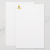 Blauw breng Vierkant & Kompassen onder Briefpapier (Voorkant / Achterkant)