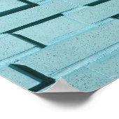 Blauw Brick Wall Canvas of Poster (Hoek)