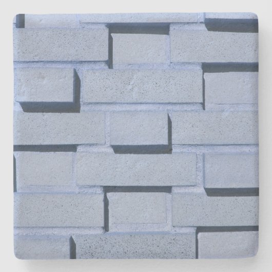 Blauw Brick Wall Square onderzetter (Voorkant)