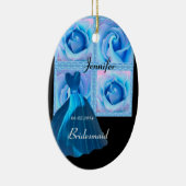 BLAUW Bridesmaid Dank u voor uw bruiloft Keramisch Ornament (Rechts)