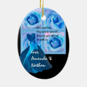 BLAUW Bridesmaid Dank u voor uw bruiloft Keramisch Ornament (Achterkant)