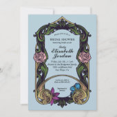  Blauw Bridgerton Bridal Shower Invitation Kaart (Voorkant)