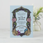  Blauw Bridgerton Bridal Shower Invitation Kaart (Staand voorkant)