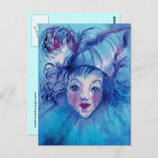 BLAUW BRIEFKAART (Voorkant / Achterkant)