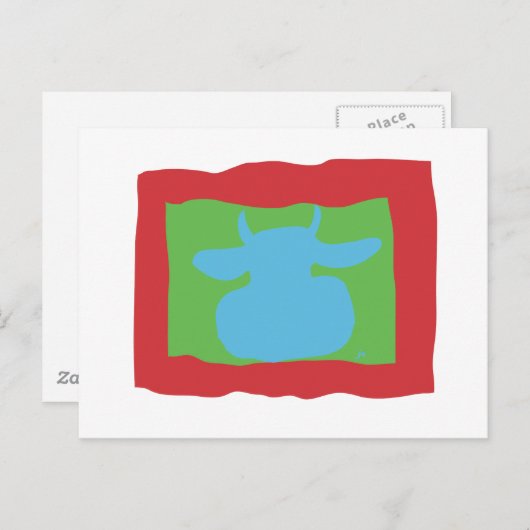 BLAUW BRIEFKAART (Voorkant / Achterkant)