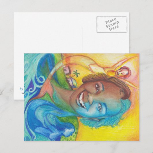 Blauw Briefkaart (Voorkant / Achterkant)