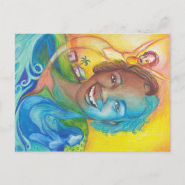 Blauw Briefkaart