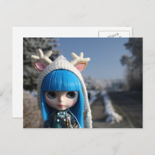 Blauw Briefkaart (Voorkant / Achterkant)