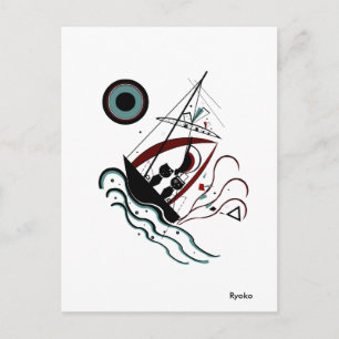 Blauw Briefkaart