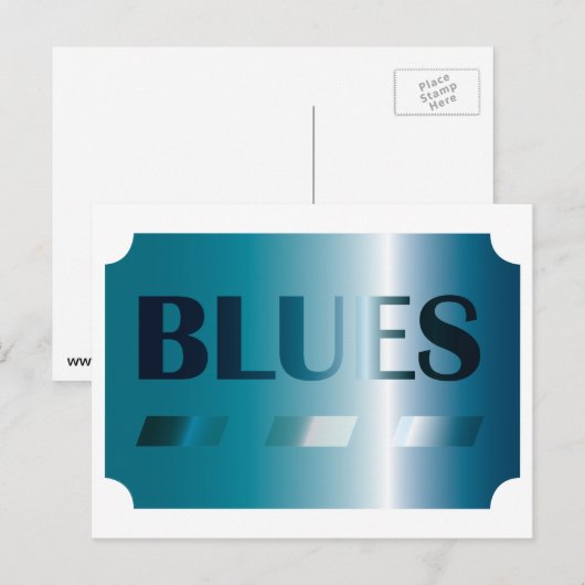 blauw briefkaart (Voorkant / Achterkant)