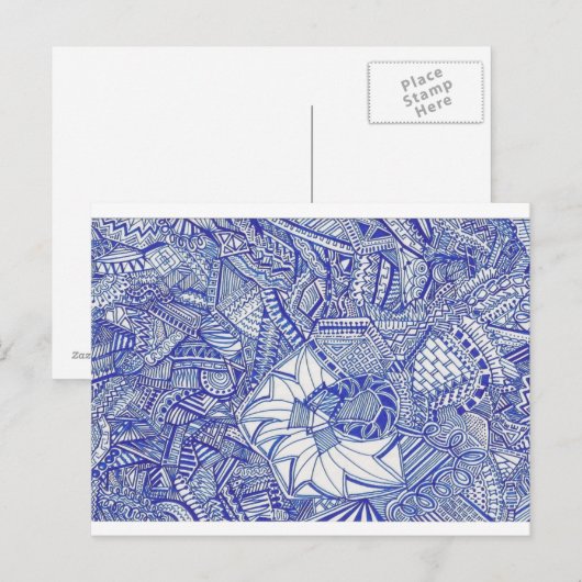 Blauw Briefkaart (Voorkant / Achterkant)