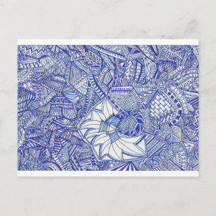 Blauw Briefkaart