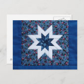 blauw briefkaart met vijfster (Voorkant / Achterkant)