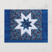 blauw briefkaart met vijfster (Voorkant)