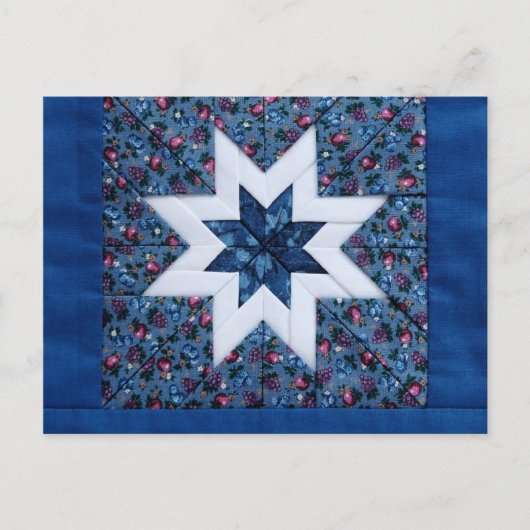 blauw briefkaart met vijfster (Voorkant)