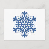 Blauw Briefkaart Snowflake (Voorkant)