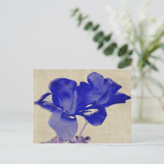 Blauw Briefkaart van Floral (Staand voorkant)