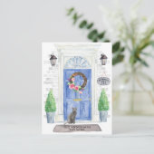 Blauw Briefkaart van Russische kattenbeweging (Staand voorkant)