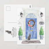 Blauw Briefkaart van Russische kattenbeweging (Voorkant / Achterkant)