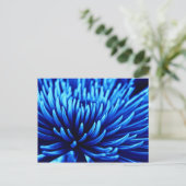 Blauw briefkaart voor kunstbloem met chrysanthemum (Staand voorkant)
