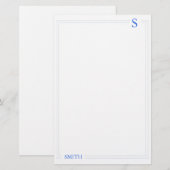 blauw briefpapier (Voorkant / Achterkant)