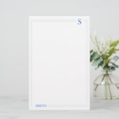 blauw briefpapier (Staand voorkant)