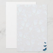 Blauw briefpapier vlinder (Voorkant / Achterkant)