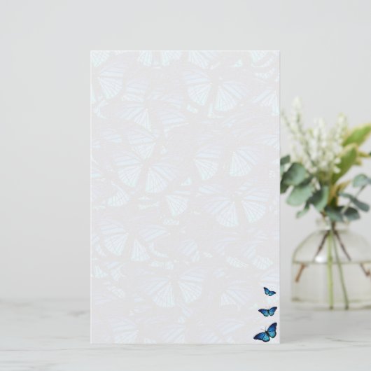 Blauw briefpapier vlinder (Staand voorkant)