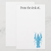 Blauw briefpapier voor kreeftenpapier (Voorkant / Achterkant)