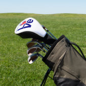 Blauw Brits LIEFDE Hart Vlag Gepersonaliseerd Golfheadcover (Insitu)