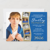 Blauw & Brons 6 Fotofilmstrip Afstuderen Collage Kaart (Voorkant)