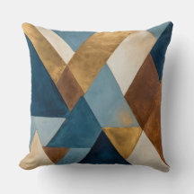 Blauw brons crème en goud geometrisch abstract