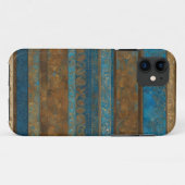 Blauw Brons en Gouden Grunge Strepen Case-Mate iPhone Case (Achterkant (horizontaal))