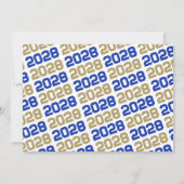 Blauw & Brons Goud 3 Foto Afstuderen Uitnodiging (Achterkant)