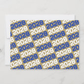 Blauw & Brons Goud 3 Foto Afstuderen Uitnodiging (Achterkant)