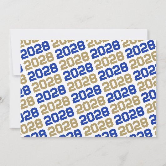 Blauw & Brons Goud Afstuderen Fotouitnodiging Kaart (Achterkant)