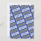 Blauw & Brons Goud Afstuderen Fotouitnodiging Kaart (Achterkant)