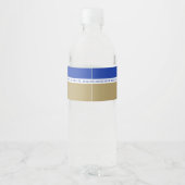 Blauw & Brons Goud Gepersonaliseerd Afstuderen Waterfles Etiket (Achterkant)