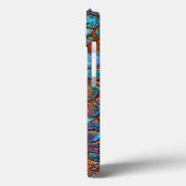 Blauw Bronzen Koper Metalen Patroon Persoonlijk Case-Mate iPhone Case (Achterkant / Links)