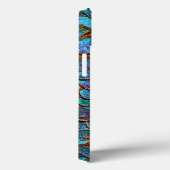 Blauw Bronzen Koper Metalen Patroon Persoonlijk Case-Mate iPhone Case (Achterkant / Rechts)