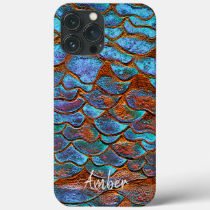 Blauw Bronzen Koperen Metallic Patroon Persoonlijk Case-Mate iPhone Case