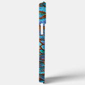 Blauw Bronzen Koperen Metallic Patroon Persoonlijk Case-Mate iPhone Case (Achterkant / Rechts)