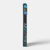 Blauw Bronzen Koperen Metallic Patroon Persoonlijk Case-Mate iPhone Case (Achterkant / Rechts)