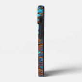Blauw Bronzen Koperen Metallic Patroon Persoonlijk Case-Mate iPhone Case (Achterkant / Links)